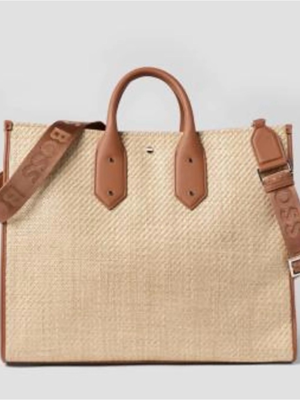 BOSS Tote Bag with Tan Leather Trim